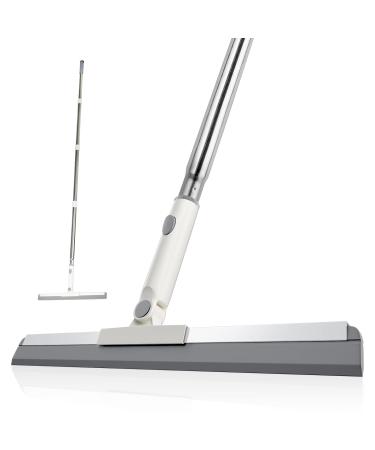 ITTAHO Floor Squeegee with Adjustable Long Handle, Remove Water Cleaning Silicone Broom Scrubber for Shower Tile, Floor Surface, Pet Hair, Garage, Household Glass, Window, Concrete Floor