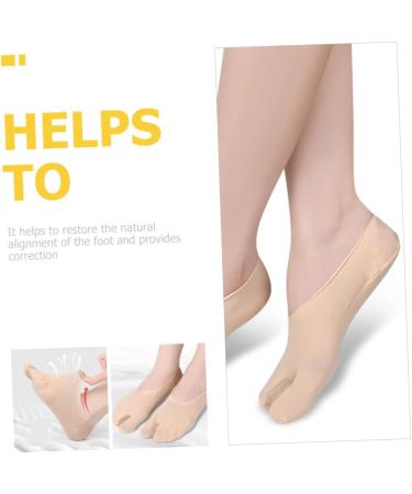 FOMIYES Mens Invisible Toe Separator Boat Socks - 1 Pair | Men & Women Orthodontic Toe Correcting Socks | Comfortable Toe Wraps & Bandages - 17.8x8cm - Buy Online on SooperMarket.com