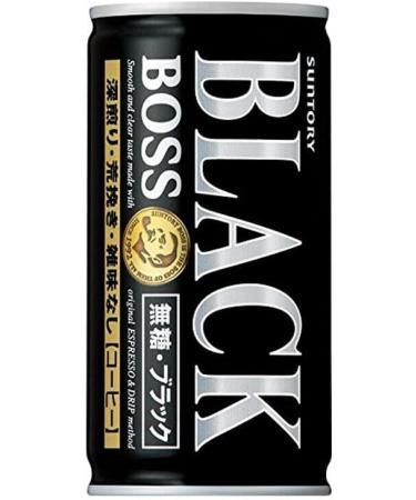 Suntory BOSS Japanese Black Coffee Dark Roasted Sugar Free Drinks 185g (Pack of 6) - Buy Online on SooperMarket.com