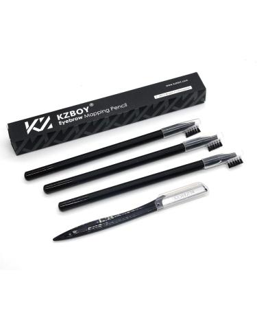 KZBOY Microblading Eyebrow Mapping Pencils with a Sharpener (Brown)