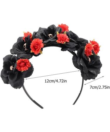 minkissy Day Of The Dead Headband Mexican Flower Skull Crown Hair Hoop Cosplay Party Headwear Halloween Headpiece Costume for Women Girls Ladies - Buy Online on SooperMarket.com