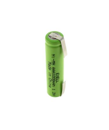 Exell 1.2-Volt Nickel-Metal Hydride Rechargeable Battery with Tabs AAA 1000 mAh Battery Replacement for two radios radio controlled devices