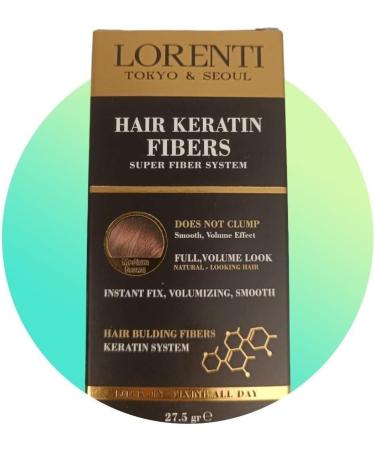 Lorenti Hair Keratin Fibers | Hair Building Powder | Instant Fix Volumizing Smooth | No Clump | Medium Brown 27.5 gr - Buy Online on SooperMarket.com
