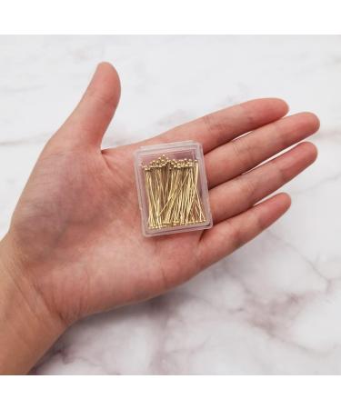 INSPIRELLE 100PCS Gold Plated Brass Ball Head Pins 22 Gauge Satin Pins - 30mm (1.2 Inch) Long for DIY Jewelry Making - Buy Online on SooperMarket.com