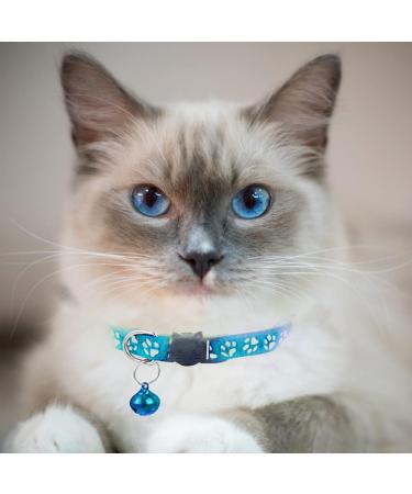 Hepplly 2-Pack Reflective Cat Collars with Bell - Quick Release Kitten Collars (Light Blue) - International Shipping Available - Buy Online on SooperMarket.com
