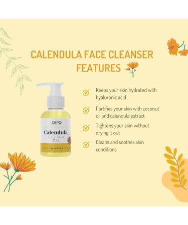 Calendula Face Cleanser - Soothing Facial Wash for Acne & Sensitive Skin with Hyaluronic Acid - 4 Fl Oz - International Shipping Available - Buy Online on SooperMarket.com