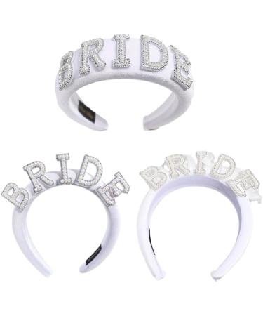 Bride Headband for Bridal Shower Bachelorettes Party Artificial Pearl Hairhoop Elegant Headband CarnivalParty Headpiece Velvet style - Buy Online on SooperMarket.com