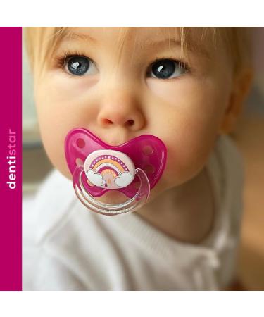 Dentistar Silikon Night Schnuller Set - Size 3 (14+ Months) - Luminous Baby Pacifiers - Dental Approved - Made in Germany - Moon & Blue Design - Buy Online on SooperMarket.com