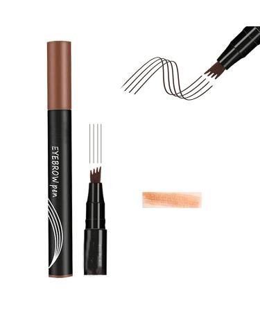 LSNTUU Anjoize Eyebrow Pen Ztigerz 4-Tip Microblade Brow Pen 4 Tip Microblade Brow Pen Waterproof Microblade Eyebrow Pencil (Coffee Brown)