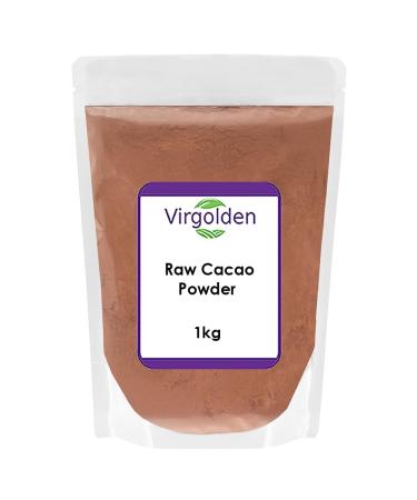 Raw Cacao Powder 1kg by Virgolden - Great for Hot Chocolate Source of Magnesium