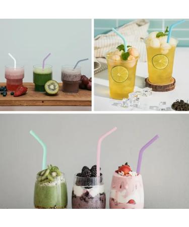 10 All Straws - Reusable Silicone Straws for 30 and 20 oz - Flexible Easy to Clean with 1 Carrying Bag and 2 Cleaning Brushes Multicolor BPA Free Bent Smoothie Straw - Buy Online on SooperMarket.com