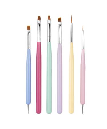 Wirlsweal 6 pieces/set nail pins wide application a stroke outline compact macaron nail art liner for beauty nail pencils liner smooth for women