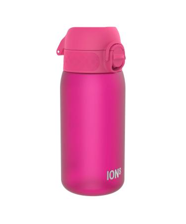 Ion8 Kids Water Bottle 350 ml/12 oz Leak Proof Easy to Open Secure Lock Dishwasher Safe BPA Free Carry Handle Hygienic Flip Cover Easy Clean Odour Free Carbon Neutral Pink 350ml OneTouch 2.0