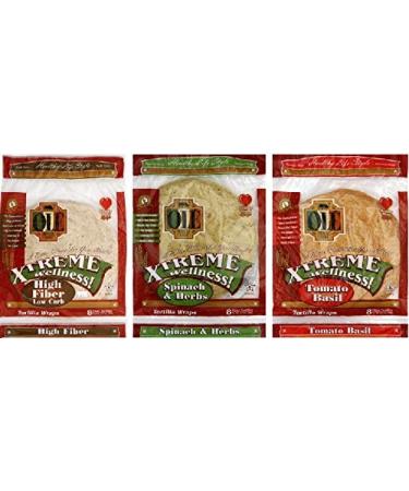Ole Mexican Tortilla 3 Pack Variety (High Fiber, Spinach & Herb, Tomato Basil)