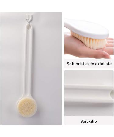 Zhurson Long Grip Bathing Brush - Dry Brush for Body & Back | Promotes Blood Circulation & Lymphatic Health | Exfoliating Dead Skin Remover (White) - Buy Online on SooperMarket.com