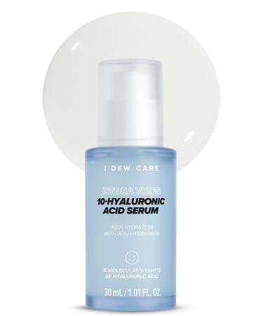 I DEW CARE Hydra Vibes 10-Hyaluronic Acid Serum | Hyaluronic Acid Water-gel Serum Jeju Hydrangea Moisturizing Glass Skin Korean Skin Care Vegan Cruelty-Free 30ml 1.01 fl. oz.