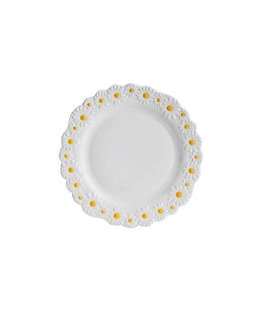 Serving Plates Ceramic Embossed Dinner Plate Dinner Household Tableware Fruit Plate Dim Sum Plate Dinner Plate Baking Plate Kitchen Tableware for Appetizer Dinner and Desserts (Size : 20cm)