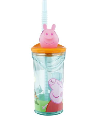 Peppa Pig Drinking Cup with Straw & 3D Figure - 360ml BPA-Free Kids' Cup for Boys & Girls - Buy Online on SooperMarket.com