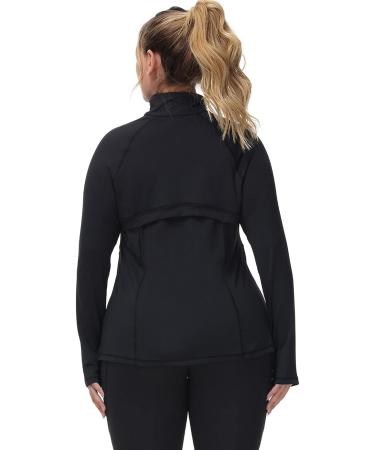 Hanna Nikole Women's Lightweight Full Zip Running Jacket | Black 20 Plus Size - Buy Online on SooperMarket.com