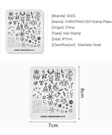 Alexnailart Nail Stamping Plate Christmas Halloween (CHRISTMAS 019) - Manicure Templates for Festive Nail Art - Buy Online on SooperMarket.com