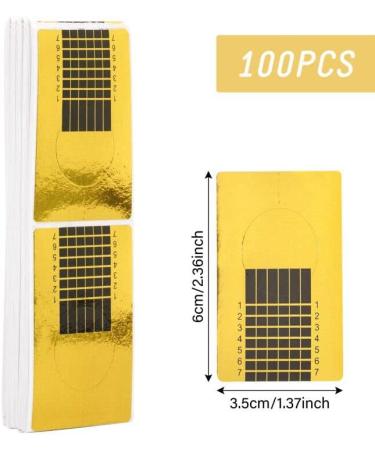 Buy G2plus 100-Piece Nail Extension Template - Golden Stencil for Gel Nails | Best Quality & International Shipping - Buy Online on SooperMarket.com