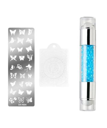 Silicone Nail Art Stamper Tool Stencils Clear Nail Printing Tool Nail Polish Pattern Making Aids Nails Seal Mold Nail Stamp Plate Blue 01