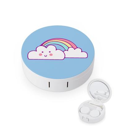 Rainbow Cloud Contact Lens Travel Kit Portable Cute Contact Box with Mirror for Daily Outdoor