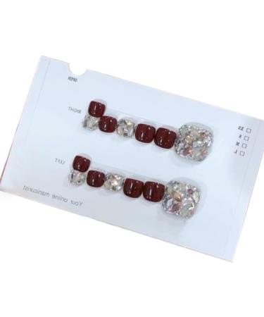 Toenails Glitter | Glitter Stick On Toe Tails Manicure Art Glossy Fake Toe Nails Sparkling Cat's Eye Toenail for Summer for Women Girls