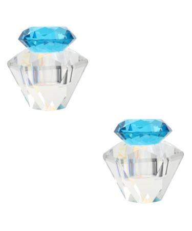 FRCOLOR 2 Pcs Nail Art Crystal Cup Clear Cups Glass Dappen Dish Bowl Glass Dappen Dish for Acrylic Nails Glass Containers with Lids Crystal Nail Cup Equipment White Crystal Symphony 5.5x5.5cmx2pcs Bluex2pcs