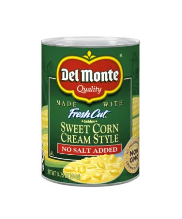 Del Monte Sweet Corn Cream Style - No Salt Added 14.75 oz. (Pack of 2)