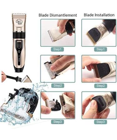 Dog Clippers Rechargeable Low Noise Cordless Pet Clippers with 4 Guide Combs and Cleaning Brush Nail Kits - Buy Online on SooperMarket.com