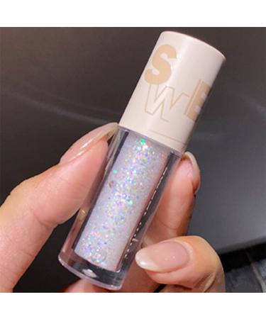 Go Ho Glitter Eyeshadow Makeup Liquid Glitter Under Eye Shadow Bling Glitter Eyeliner Diamond Sparkle Eye Stick Shimmer and Shine Korean Makeup Glitter Lip Gloss for Women Eye Glitter 03# White Pearl