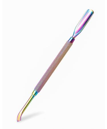 FVION Professional Stainless Steel Cuticle Pusher Dual Tool UV Gel Polish Soak Off Remover Double Ended Nail Cleaner Scraper Multi-colored-2