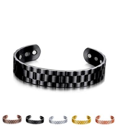 Biancat Prostapower Magnetic Copper Band Copper Bracelet for Men Magnetic Bracelets for Men Copper Ion Wristband(Black)
