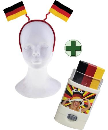 Germany Fan Football Headband with Flags & Make-up Pencil | Women's EM World Cup Gear - Buy Online on SooperMarket.com