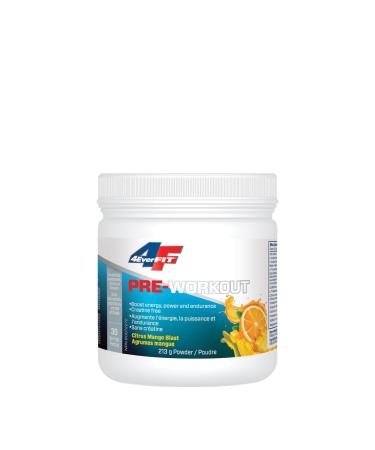 4EverFit Pre-Workout - All Natural Creatine Free - Citrus Mango Blast 213g