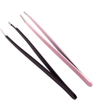 Buy Jojomis Professional Slant Tip Eyebrow Tweezers - Stainless Steel Makeup Tool 2 Pack | International Shipping Available - Buy Online on SooperMarket.com