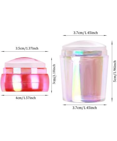 2PCS Nail Seal Stamp Silicone Stamper Heads for French Tips Manicure - Red & Colorful - Buy Online on SooperMarket.com