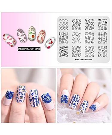 Christmas Theme Nail Art Stamping Plate - Gift Pattern Gingerbread Man Design - Manicure Print Tool CH004 - Buy Online on SooperMarket.com