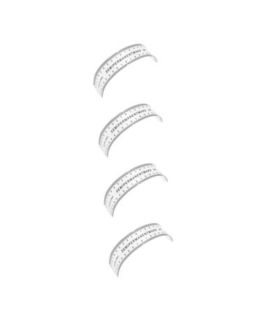 NOLITOY 4 Pcs Flexible Eyebrow Measure Curved Ruler Semi Eyebrow Ruler Tool Eyebrow Trimming