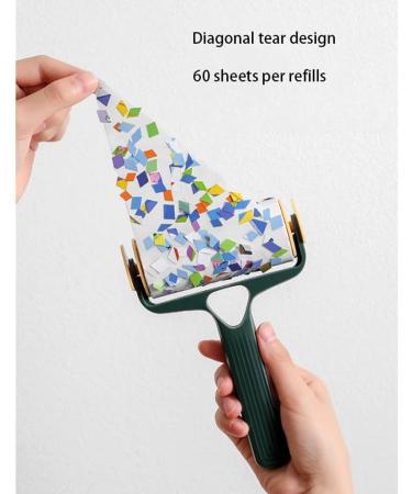 Extra Sticky Lint Roller for Pets - 420 Sheets 1 Handle & 7 Refill Rolls - Dog & Cat Fur Removal Tool with Transparent Cover - White - Buy Online on SooperMarket.com