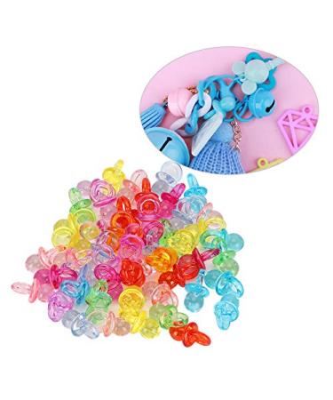 Mini Acrylic Baby Pacifiers - 100 Pcs Birthday Party Decorations & Baby Baptism Favors - Colorful Transparent Mix - Buy Online on SooperMarket.com
