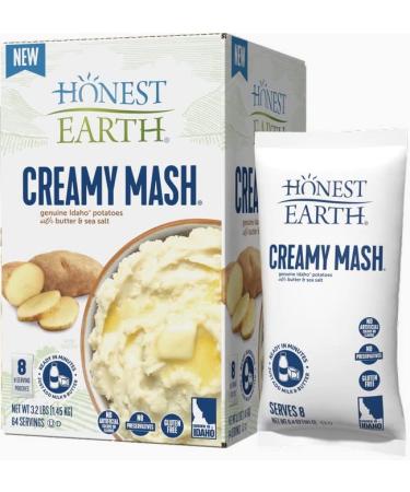 HONEST EARTH Creamy Mashed Potatoes - 8 Pouches (8 Servings Each) | Delicious and Convenient Option for Quick Meals - Buy Online on SooperMarket.com