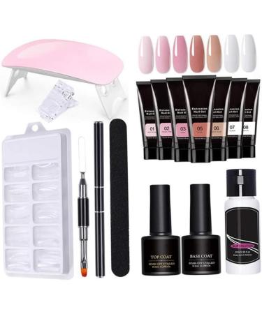 Gel Nail Kit 15ml 7 Colors Gel Extension Nail Kit with UV Lamp Nail File Clip Builder Gel Nail Kit Long-Lasting Gel Polish Starter Kit Acrylic Nail Kit - Buy Online on SooperMarket.com