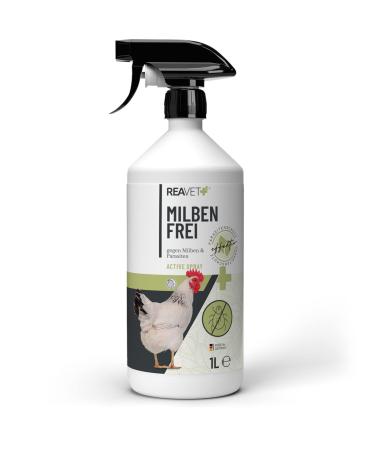 Reavet Mite -Spray for chickens 1l - Natural remedy for mites at chickens & poultry in the chicken coop mite spray with immediate effect against itching and infestation remove mites safely