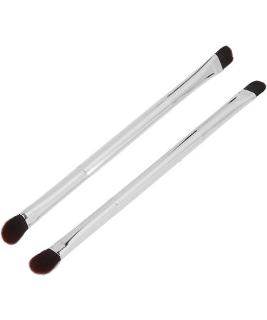 Double Ended Eyeshadow Brush with Soft Fiber Hair Professional Silver Makeup Brush Concealer Brush for Women and Makeup Artist Even Powder Grasping Electroplated Handle  - Buy Online on SooperMarket.com