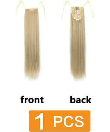 Blonde Long Straight Ponytail Extensions | Clip-in Synthetic Hairpiece for Women | 22 inch | GBMW038 - Buy Online on SooperMarket.com