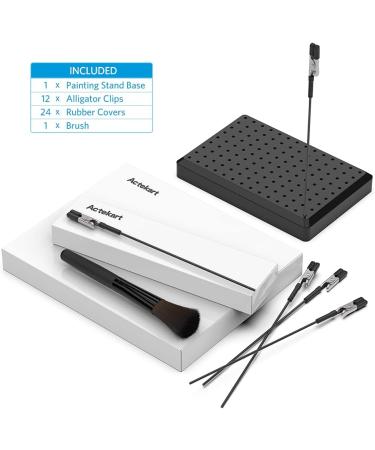 Modeling Tools Painting Stand Base Holder with 12 Alligator Clip Sticks Set for Gundam Hobby Model Parts Assemble - DIY Airbrush Spray and Card Photo Memo - BC1201 - Buy Online on SooperMarket.com