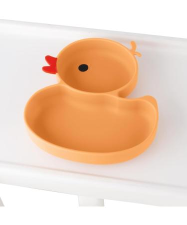 Qshare Baby Suction Plate with Spoon and Fork - Non Slip Silicone Plate for Self Feeding Training - Divided Weaning Plates for Baby Toddler (Yellow) - Buy Online on SooperMarket.com