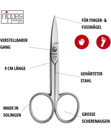 nippes Solingen Professional nail scissors made of hardened steel 9 cm scissors with claw straw addition to any pedicure manicure set quality from Solingen - Buy Online on SooperMarket.com
